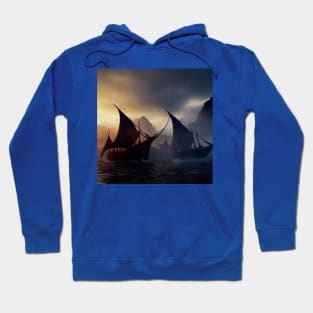 Viking Raiders on Longships Hoodie